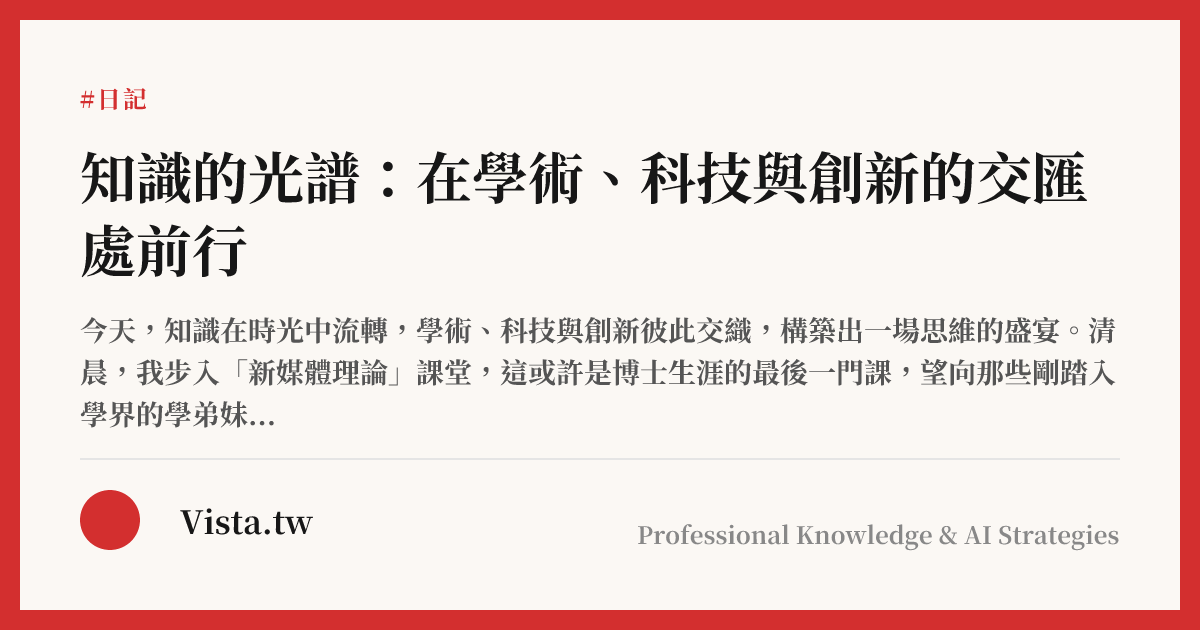 知識的光譜：在學術、科技與創新的交匯處前行