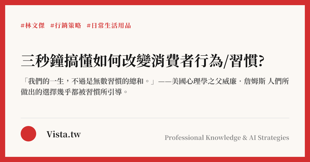三秒鐘搞懂如何改變消費者行為/習慣?