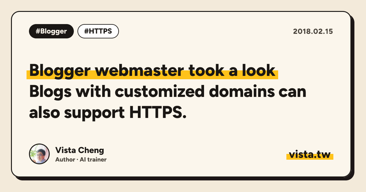 Blogger webmaster took a look: Blogs with customized domains can also support HTTPS.