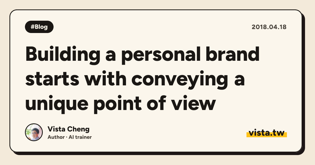 Building a personal brand starts with conveying a unique point of view