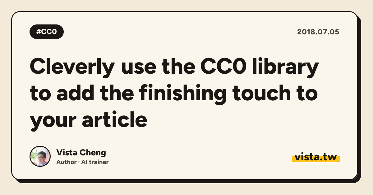 Cleverly use the CC0 library to add the finishing touch to your article