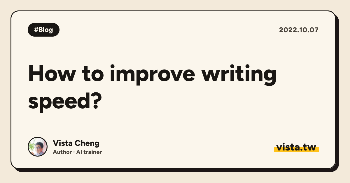 How to improve writing speed?