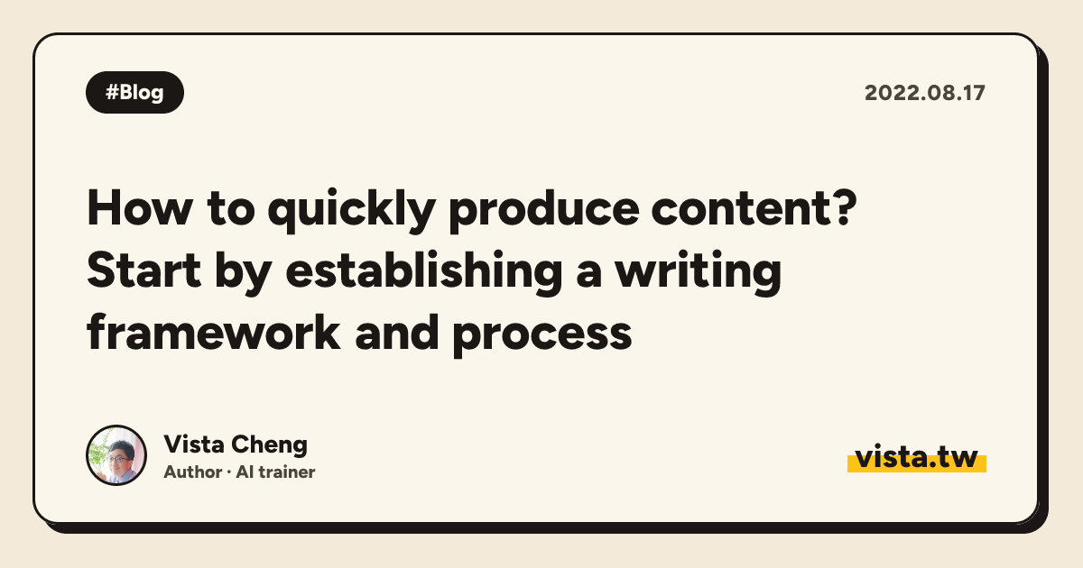 How to quickly produce content? Start by establishing a writing framework and process