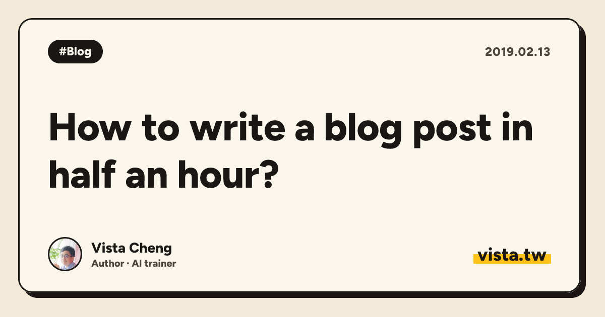 How to write a blog post in half an hour?
