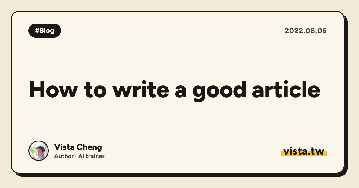 How to write a good article