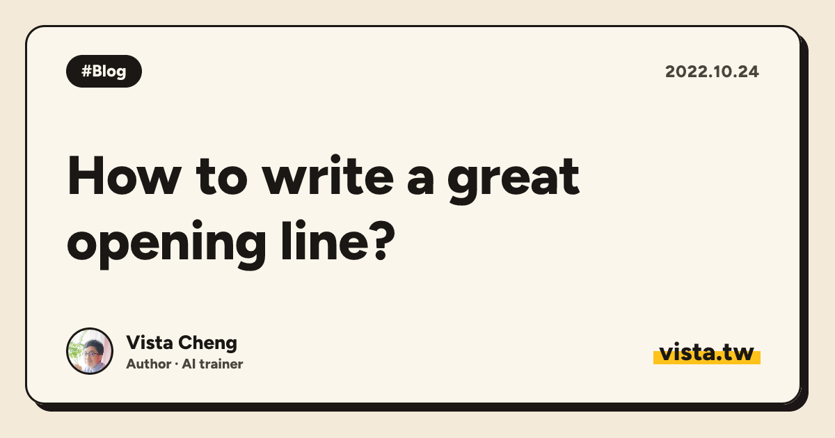 How to write a great opening line?