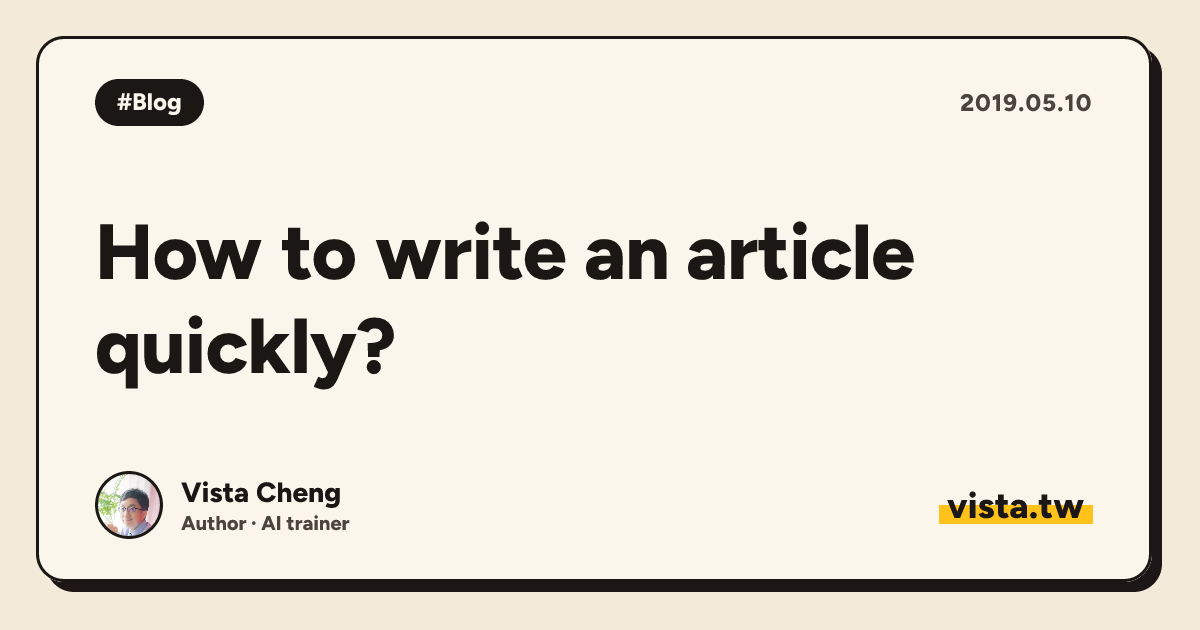 How to write an article quickly?