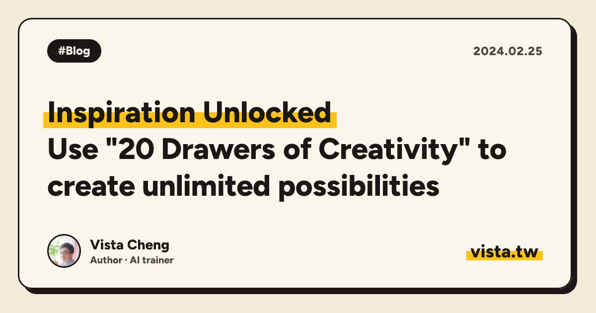 Inspiration Unlocked: Use "20 Drawers of Creativity" to create unlimited possibilities