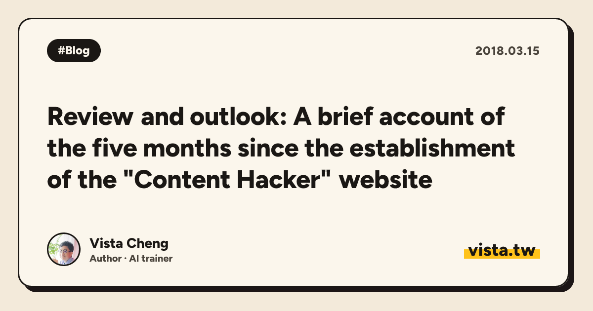Review and outlook: A brief account of the five months since the establishment of the "Content Hacker" website