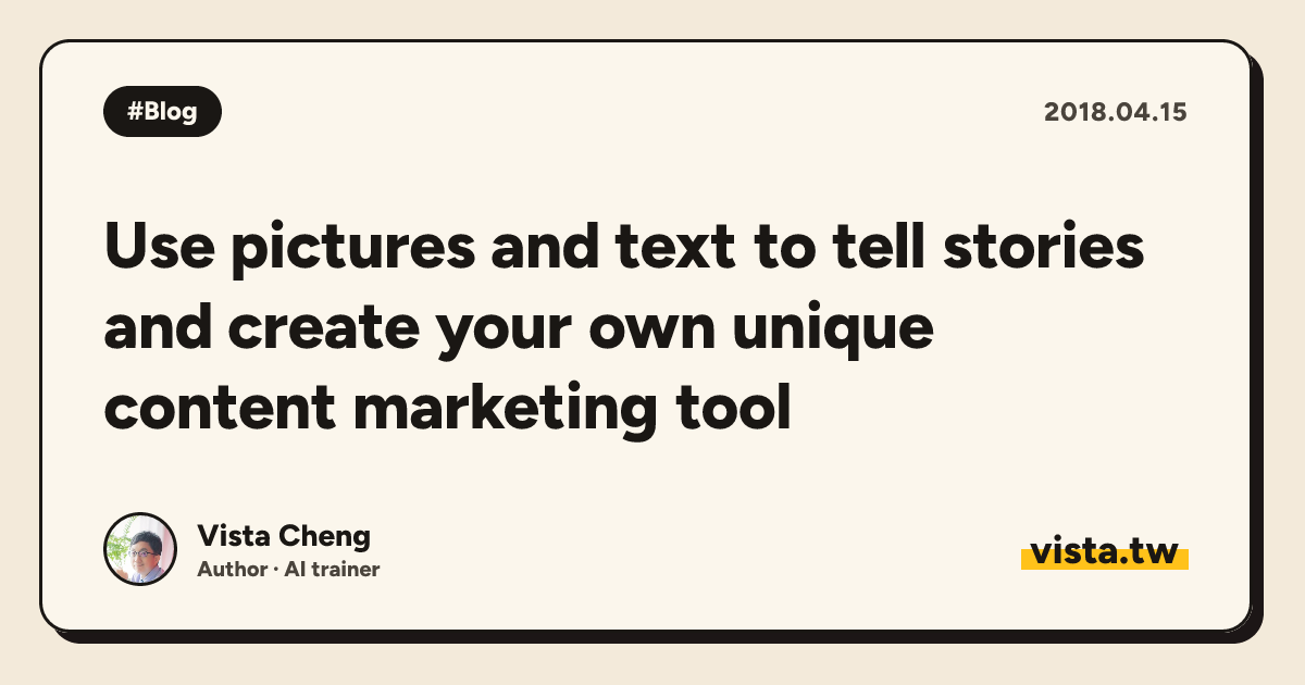 Use pictures and text to tell stories and create your own unique content marketing tool
