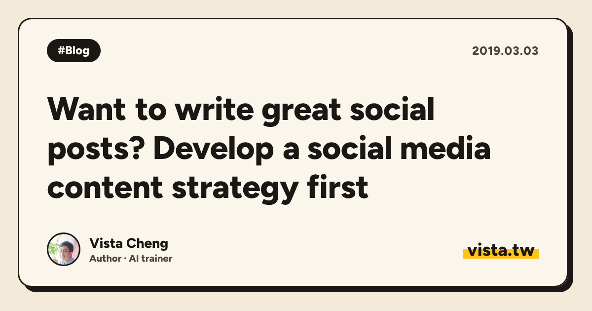 Want to write great social posts? Develop a social media content strategy first