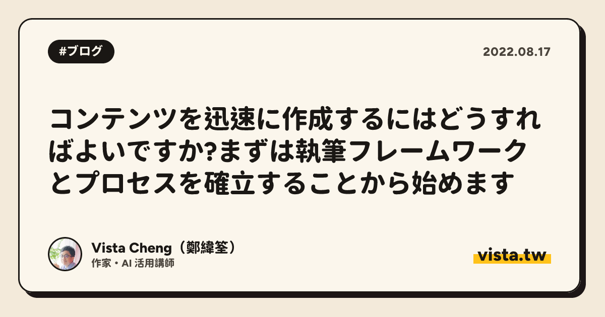 コンテンツを迅速に作成するにはどうすればよいですか?まずは執筆フレームワークとプロセスを確立することから始めます