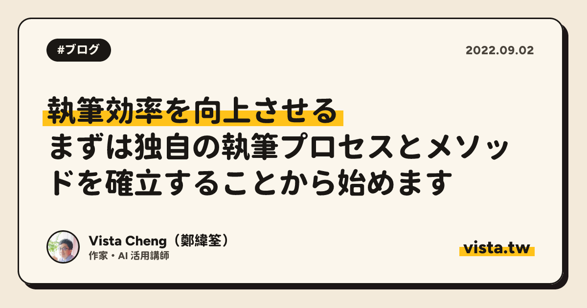 執筆効率を向上させる: まずは独自の執筆プロセスとメソッドを確立することから始めます