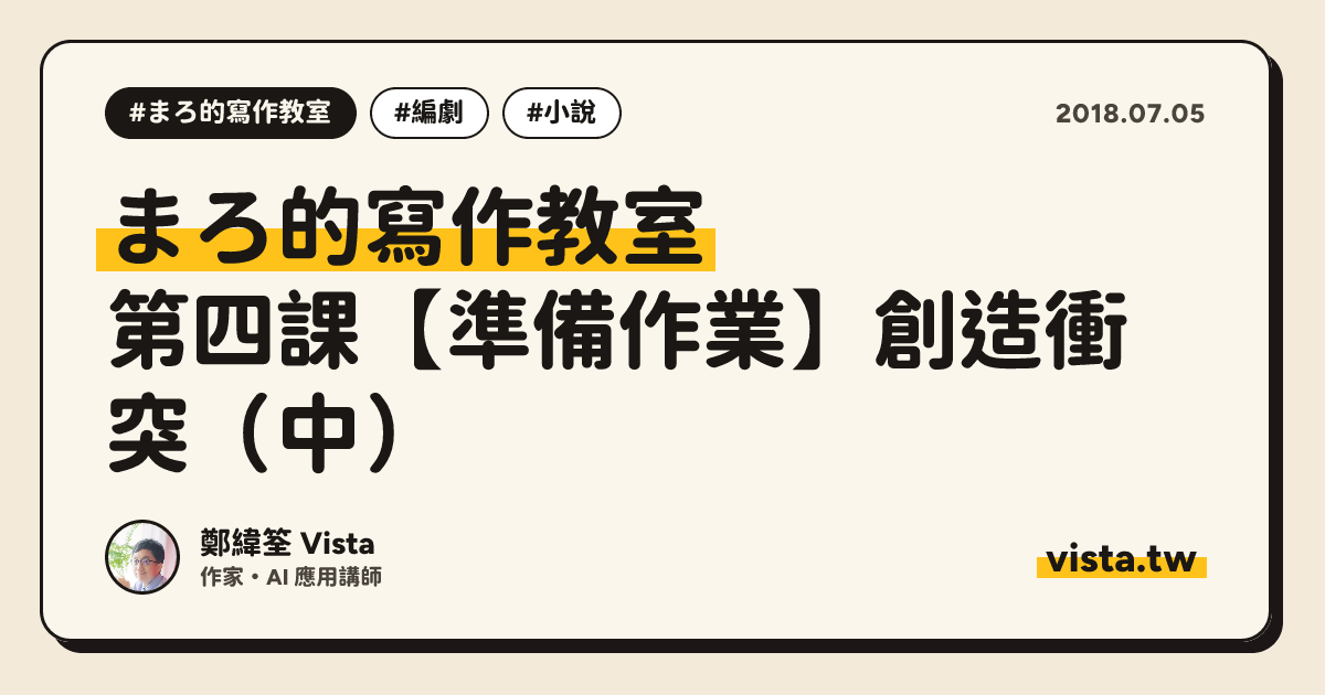 まろ的寫作教室：第四課【準備作業】創造衝突（中）